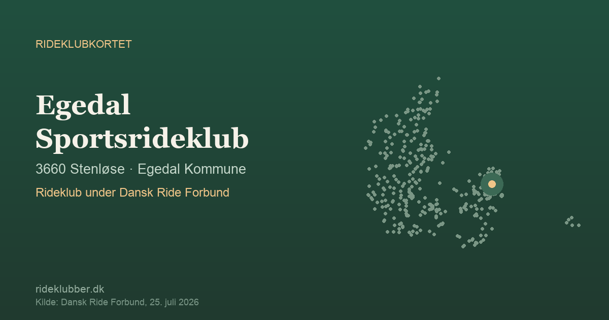 Egedal Sportsrideklub - Stenløse | Rideklubkortet markeret på kortet over danske rideklubber