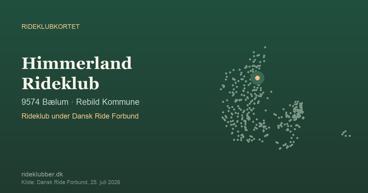 Himmerland Rideklub - Bælum | Rideklubkortet markeret på kortet over danske rideklubber