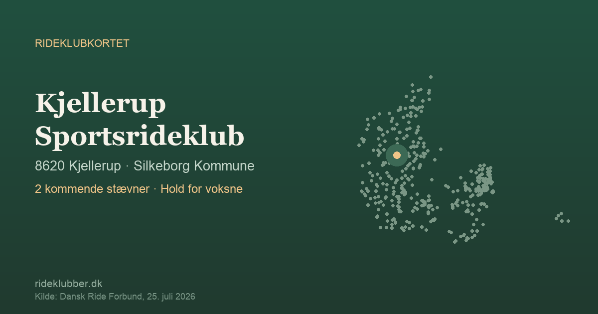 Kjellerup Sportsrideklub - Kjellerup | Rideklubkortet markeret på kortet over danske rideklubber