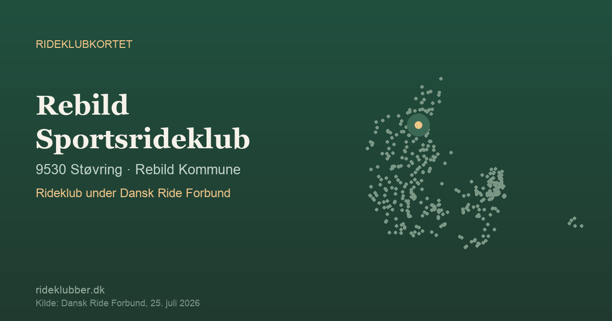 Rebild Sportsrideklub - Støvring | Rideklubkortet markeret på kortet over danske rideklubber