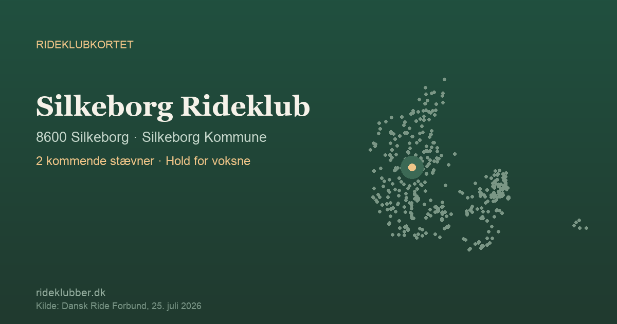 Silkeborg Rideklub - Silkeborg | Rideklubkortet markeret på kortet over danske rideklubber