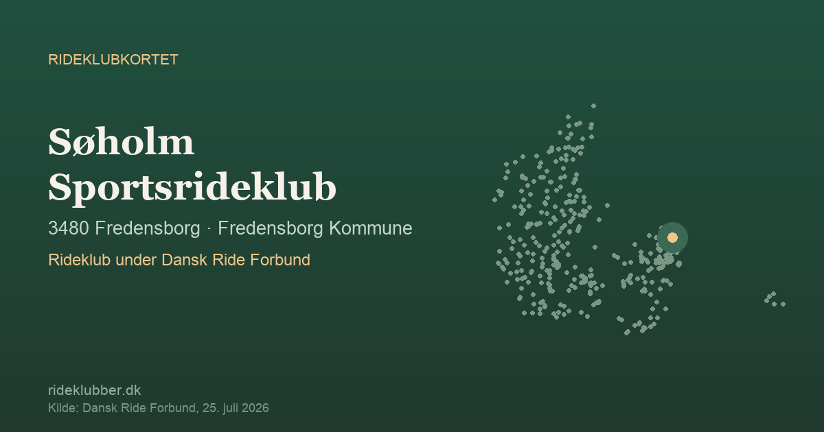 Søholm Sportsrideklub - Fredensborg | Rideklubkortet markeret på kortet over danske rideklubber