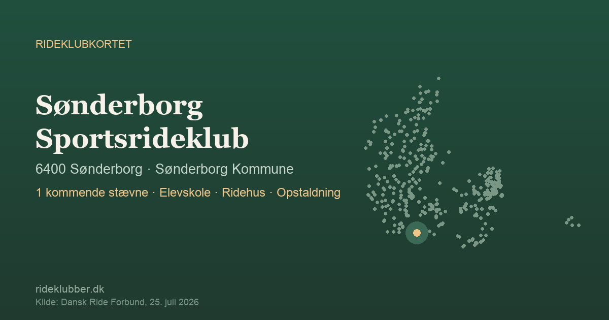 Sønderborg Sportsrideklub - Sønderborg | Rideklubkortet markeret på kortet over danske rideklubber