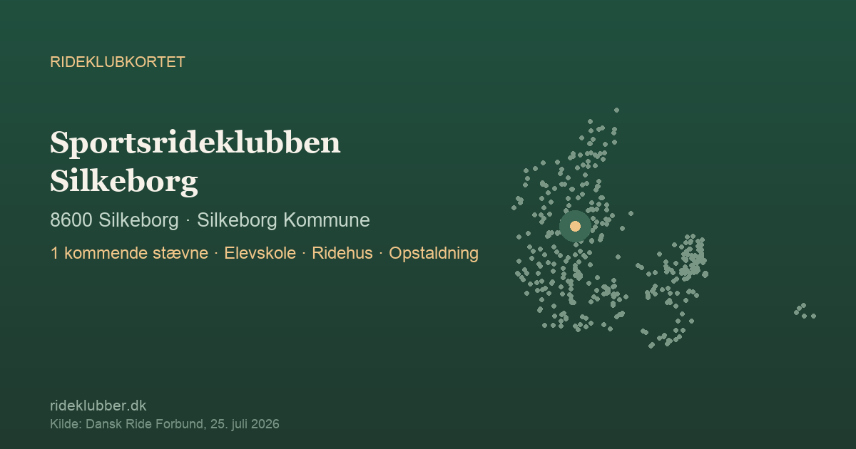 Sportsrideklubben Silkeborg - Silkeborg | Rideklubkortet markeret på kortet over danske rideklubber