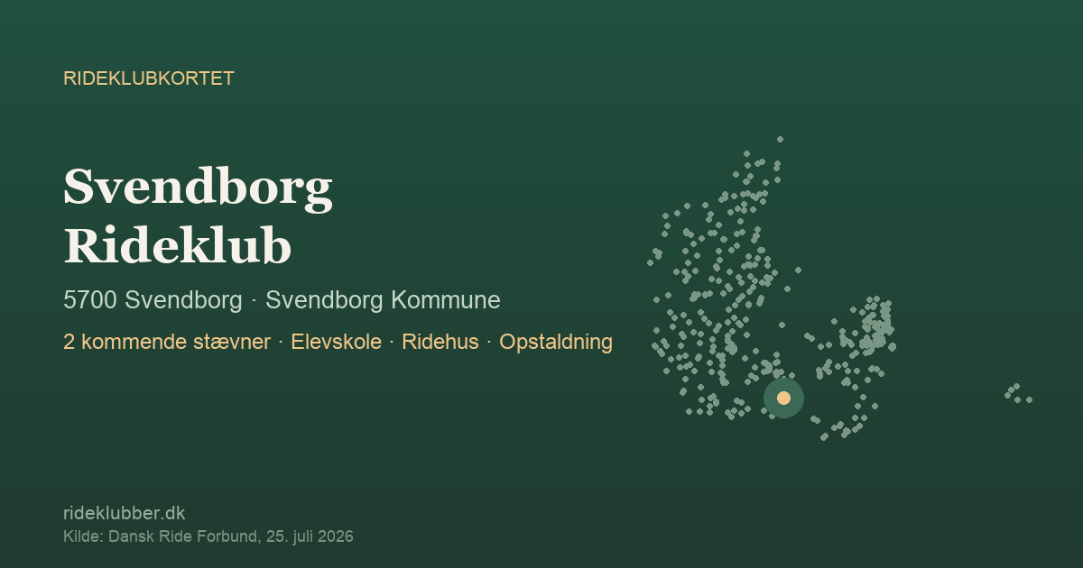 Svendborg Rideklub - Svendborg | Rideklubkortet markeret på kortet over danske rideklubber